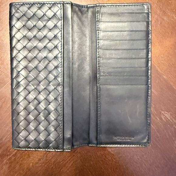 Bottega Veneta Black Woven Leather Wallet